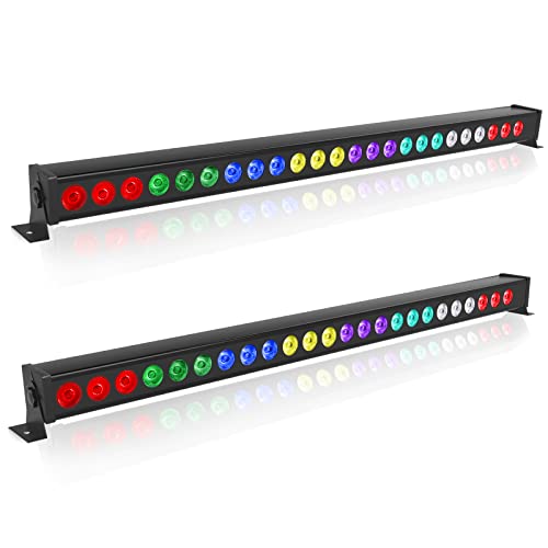 Stage Light Bar, 2Pcs 72W 24LEDs RGB Dj Lights Bar, 3 in 1 Wash Light Bar, Wall Washer Light with DMX Control AutoPlay Sound Activated for Christmas Wedding Dance( 40 Inches)