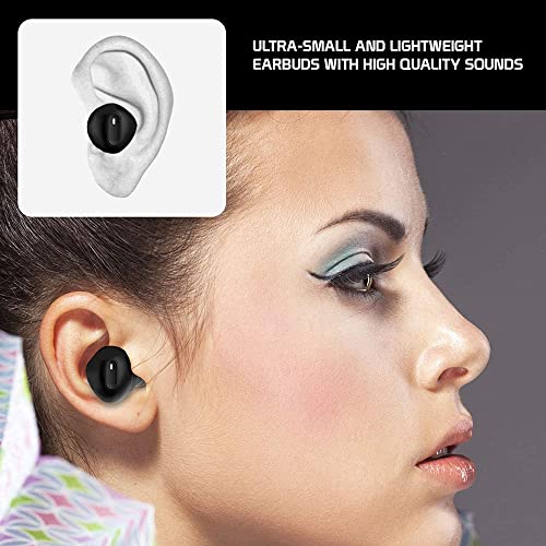 Wireless V5.1 Bluetooth Earbuds Compatible with Alcatel GO FLIP 3 with Extended Charging Pack case for in Ear Headphones. (V5.1 Black) | The Storepaperoomates Retail Market - Fast Affordable Shopping