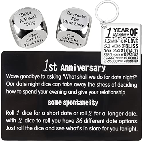 1st Anniversary Date Night Dice,1st Anniversary Card,First Year Anniversary for Couple,One Year Anniversary,1 Year Anniversary for Her,1st Year Anniversary Card for Him,First Anniversary