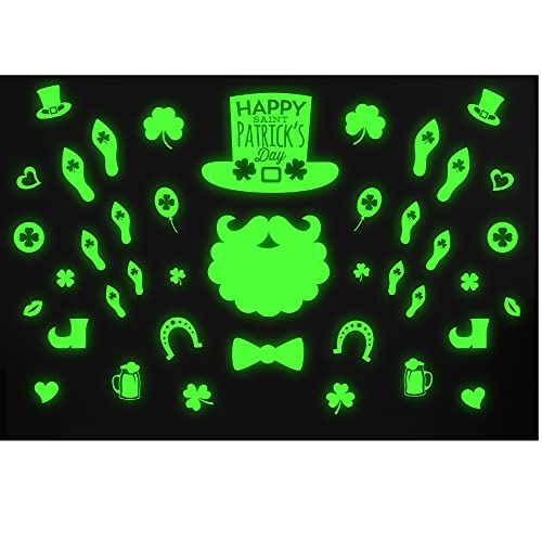 CAKOLINK St. Patrick’s Day Luminous Wall Stickers Decorations, Glow in The Dark Wall Decals for Home Party School Office Wall Decor Supplies