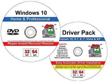 Compatible Windows 10 Home and Professional 32/64 Bit Repair, Install, Recover & Restore DVD Plus Drivers Pack | The Storepaperoomates Retail Market - Fast Affordable Shopping