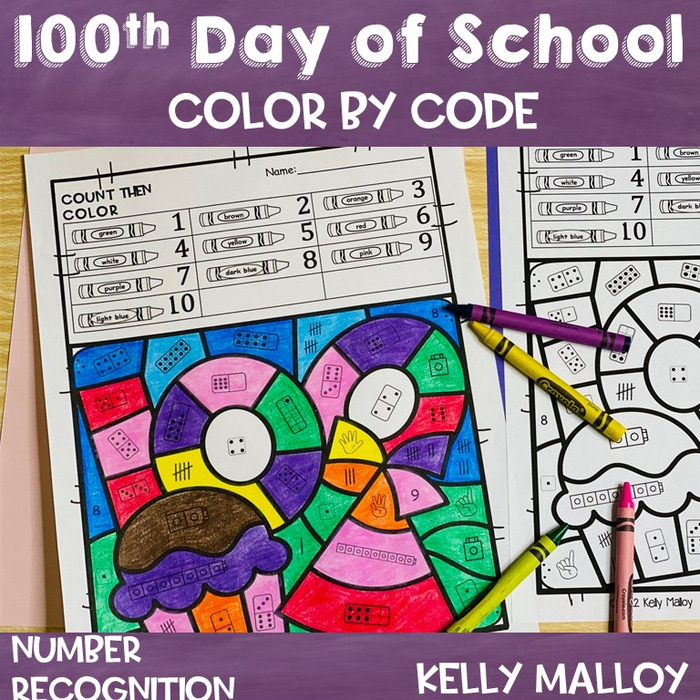 100th Day of School Subitizing Color by Number | The Storepaperoomates Retail Market - Fast Affordable Shopping