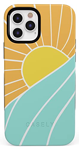 Casely iPhone 12/12 Pro Case | Compatible with MagSafe | Waves & Rays | Sunshine Girly Case