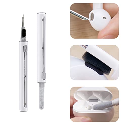 Suublg 3 in 1 Cleaning Pen for Bluetooth Earbuds and Charging Box, Multi-Function Portable Soft Cleaning Brush Pen Tools Fit Design for Camera Lens Phone in-Ear Headphones Case Compartment