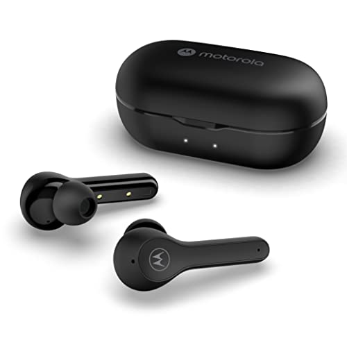 Motorola Moto Buds 085 – True Wireless Bluetooth Earbuds with Microphone and USB-C Charging Case – IPX5 Water Resistant, Smart Touch-Control, Lightweight Comfort-Fit, Clear Sound & Deep Bass – Black