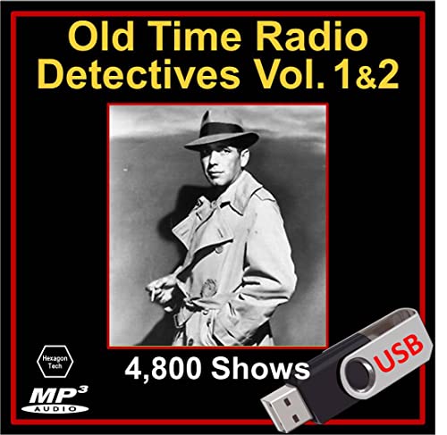 Collection of 4,800 Best Old Time Radio Detective Shows in MP3, Vol. 1 & 2 [USB Thumb Drive]