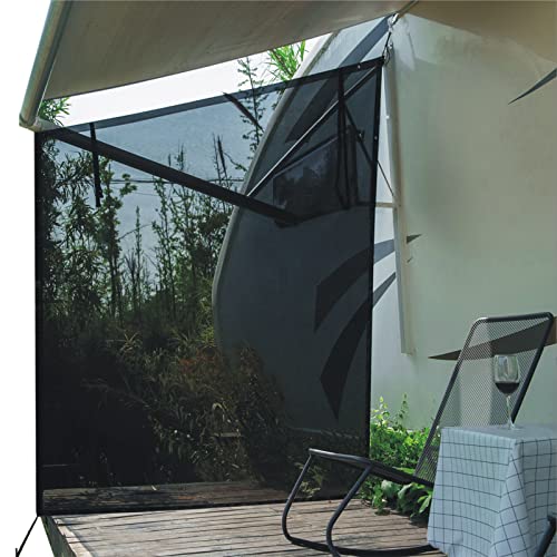 Dulepax RV Awning Side Shade- 9’X7′ -Second Generation RV Awning Side Shade Screen Significantly Improves Shadew and Privacy.Universal RV Awning Shade Screen with Complete Kits.