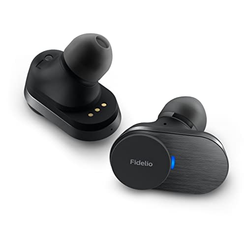 Philips Fidelio T1 True Wireless Headphones with Active Noise Canceling Pro+, Audiophile Quality, Black