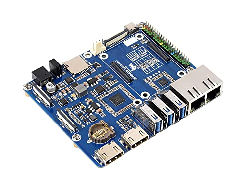 Dual Gigabit Ethernet Base Board for Raspberry Pi Compute Module 4 Lite/EMMC Series Module,with ETH/CSI/DSI/RTC/HDMI/Micro SD/USB Interfaces
