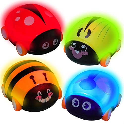 DAZHONG Animals Toys Cars with Led Friction Powered Vehicle Play Push and Go Back and Forth Car Toys Party Gifts Goodie Bag Stuffers for Toddlers Kids Boys Girls 3 4 5 Years Old