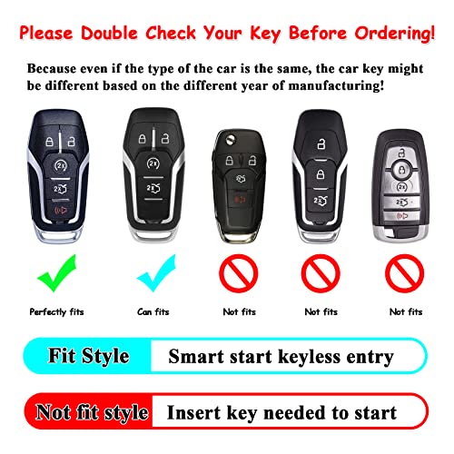 EASYANT fit for Ford Leather Key Fob Cover 5 Buttons Compatible with Mustang F-150 F-450 F-550 MKZ MKC MKX Brown | The Storepaperoomates Retail Market - Fast Affordable Shopping