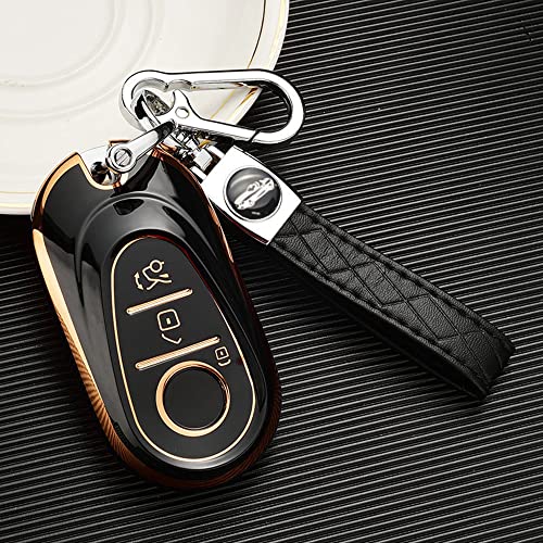 ontto for Benz Key Fob Cover,Soft TPU Key Case,Stylish Key Holder,Full Cover Protection Fit for Mercedes Benz New S Class 2021 2020 Black