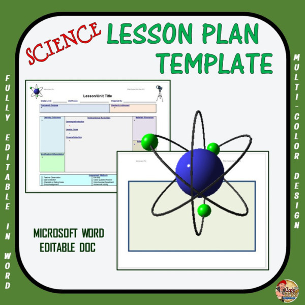 Lesson Plan Template- Science (Editable)