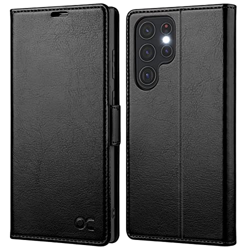 OCASE Compatible with Galaxy S22 Ultra 5G Wallet Case, PU Leather Flip Folio Case with Card Holders RFID Blocking Kickstand [Shockproof TPU Inner Shell] Phone Cover 6.8 Inch (2022) – Black
