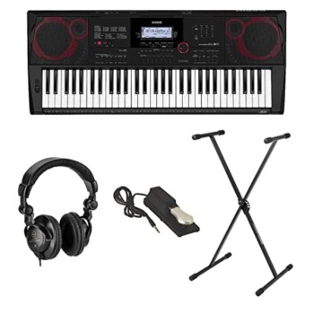Casio CT-X3000 61-Key Piano Style Standard Portable Keyboard, 12W Amplifier Bundle with Stand, Studio Monitor Headphones, Sustain Pedal | The Storepaperoomates Retail Market - Fast Affordable Shopping