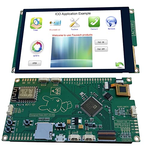 Fsuoech 4.3 Inch TFT LCD Display Development Board 800×480 IPS Capacitive Touchscreen ESP WiFi Internet of Things Intelligent Display M4 Board TKM32F499