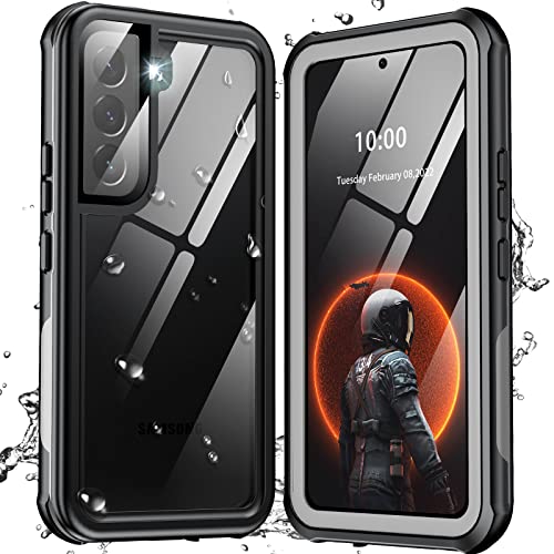 ANTSHARE for Samsung Galaxy S22 Case with Screen Protector,Galaxy S22 Waterproof Case Shockproof Full Body Case Heavy Duty Protective Case for Galaxy S22 6.1 Inches (2022) Black