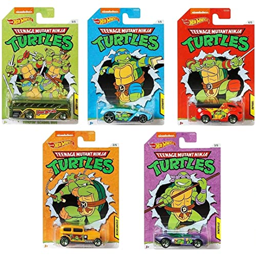 Hot Wheels Teenage Mutant Ninja Turtles TMNT Complete Set of 5 Vehicles