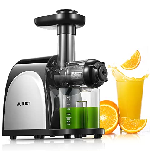 Slow Masticating Juicer, JUILIST Cold Press Juicer Extractor for Vegetables and Fruits with Quiet Motor & Reverse Function, High Juice Yield & Nutrient, Easy Clean, Celery Juice, Recipe Included
