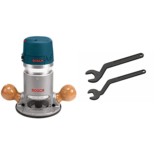 BOSCH 1617EVS 2.25 HP Electronic Fixed-Base Router & RA1152 Offset Wrenches for Router Bit-Changing