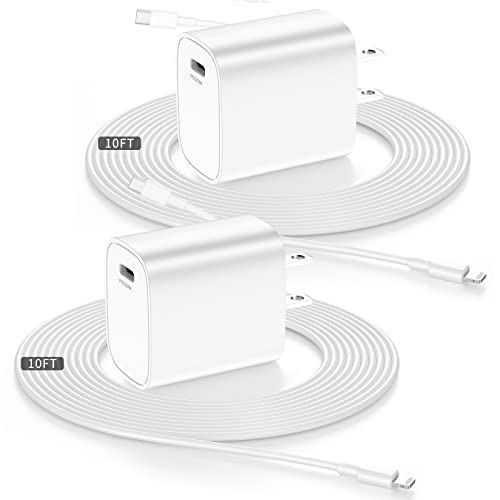 HanCenDa iPhone Charger Fast Charging 2Pack [MFi Certified] 0FT Long Type C to Lightning Fast Charging Data Sync Cable with PD 20W USB C Wall Charger Block for iPhone 14 13 12 11 XS XR X 8 iPad