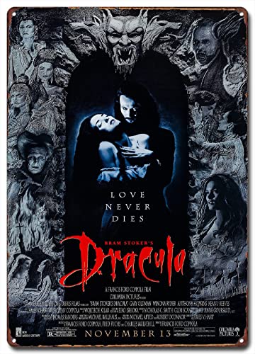 Bram Stoker’s Dracula 90s Classic Movie Posters Vintage Iron Tin Signs Retro Metal Signs Metal Plaques Prints Canvas Artwork Wall Art Bedroom House Home Living Room Decor Decoration Gifts 8×12 Inch