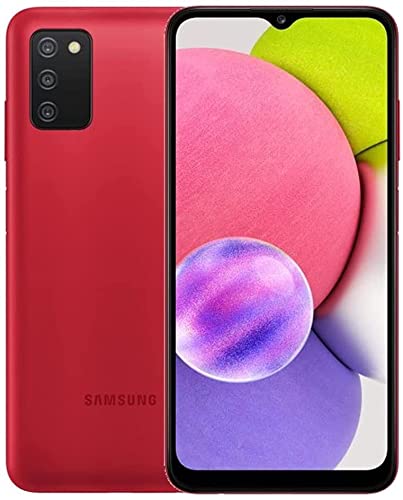 Samsung Galaxy A03S 4G LTE (NOT 5G) (32GB+3GB) 6.5″ HD+ Triple Camera 5000mAh Battery, Dual Sim GSM Unlocked Global 4G Volte (NOT VERIZON/Boost) International Model + (Fast Car Charger Bundle) (Red)