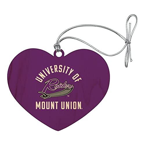 GRAPHICS & MORE University of Mount Union Raiders Heart Love Wood Christmas Tree Holiday Ornament