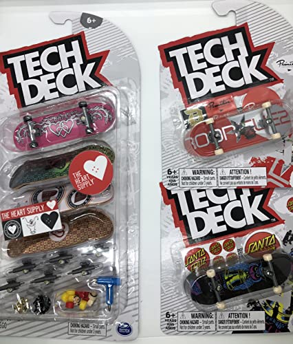 Tech Deck The Heart Supply Skateboards Ultra DLX 4 Pack Fingerboards Plus 2 Bonus Single Boards – Styles Vary