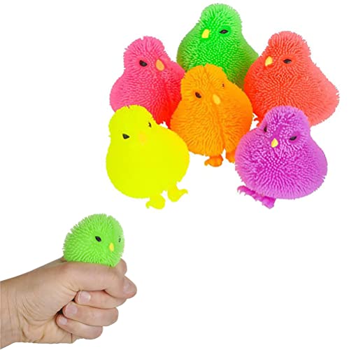 The Dreidel Company Chicken Puffer Rubber Duck Toy Duckies for Kids, Stress Reliever Toy for Kids, Bath Ducky, Birthdays, Baby Showers, Summer Beach and Pool Activity, 3.25″ (12-Pack)