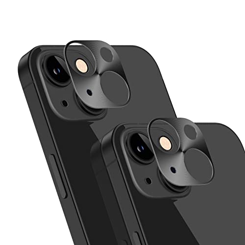 for iPhone Camera Lens Protector – [2 Pack] Uniwit Premium Aluminum Alloy Back Rear Camera Lens Screen Cover Case Shield (Black- iPhone 13/13 Mini)