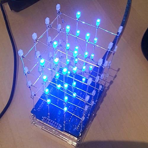 1pcs/lot 4X4X4 Blue LED Light Cube Kit 3D LED DIY Kit Electronic Suite for Arduino Smart Electronics Led Cube Kit