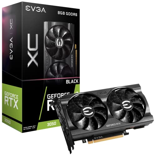 EVGA GeForce RTX 3050 XC Black Gaming, 08G-P5-3551-KR, 8GB GDDR6, Dual-Fan
