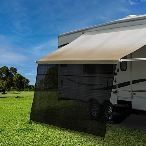 RecPro RV Awning Sun Shade Kit Screen with Zipper Kit | 11′ – 21′ Width Options | 8′ and 9′ Drop | Black Mesh UV Blocker | RV Awning Shade (19′ x 9′ (Actual Width 17′ 11½”)) | The Storepaperoomates Retail Market - Fast Affordable Shopping