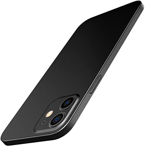 JETech Ultra Slim (0.35mm Thin) Case for iPhone 12, 6.1-Inch, Camera Lens Cover Full Protection, Lightweight, Matte Finish PP Hard Minimalist Case, Support Wireless Charging (Black)