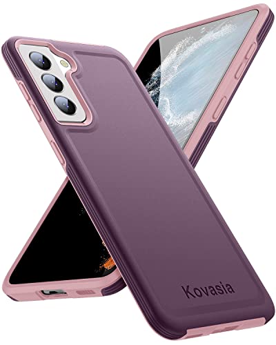 KOVASIA for Samsung Galaxy S22 Case (Not for Plus or Ultra), Slim Fit Tough Shock-Absorption Protective Phone Cover for Samsung Galaxy S22 5G 6.1 Inch, Happy Purple
