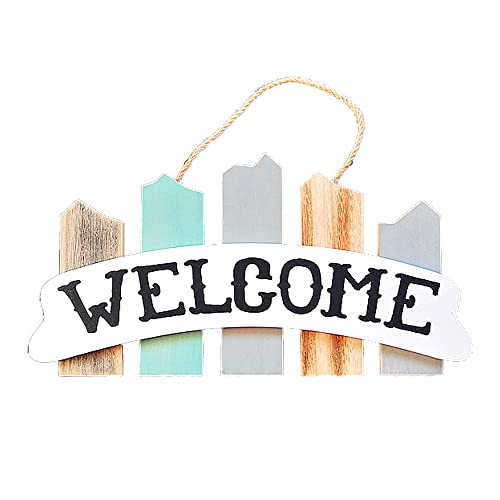 YMULAS Wooden Welcome Sign for Front Door Porch Wall Rustic Farmhouse Wood Hanging Welcome Plaque Wall Art Door Hangers Decorations for Bar, Restaurant,Home,Outdoor (Mixed color)