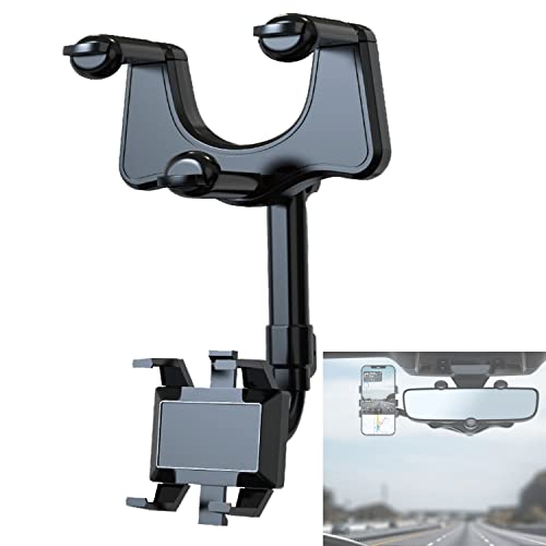 360°Rotatable and Retractable Car Phone Holder Car Rearview Mirror Bracket,Multifunctional Adjustable Universal Phone Holder,Universal Phone GPS Holder Phone Mount Holder for All Smartphones and Car