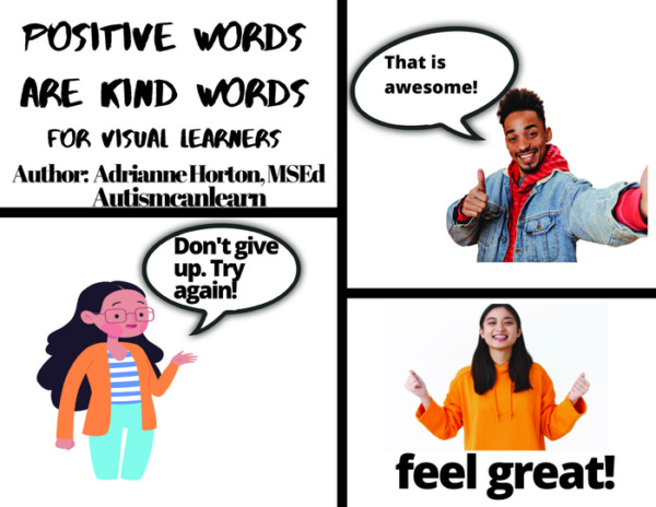 Positive words are kind words, PDF, PowerPoint and Google slides link