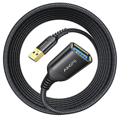 AINOPE USB Extension Cable 20FT USB 3.0 Male to Female USB Extension Cord High Data Transfer Compatible with Webcam,Gamepad, USB Keyboard, Flash Drive, Hard Drive, Printer-Black