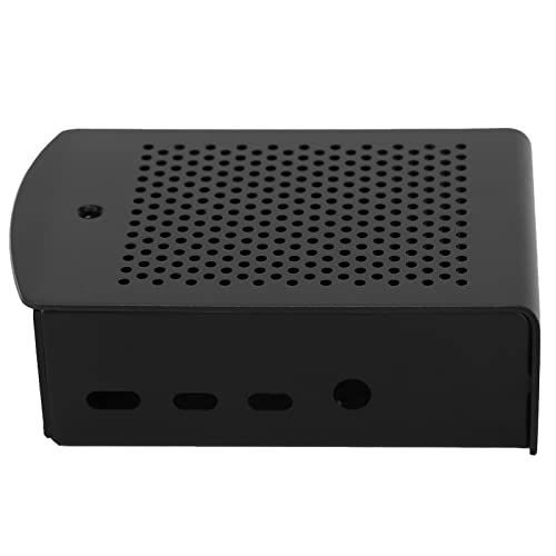 Aluminum Alloy Case, Heat Dissipation Enclosure Efficient High Hardness Hollow Design Multiple Holes with Fan for Raspberry Pi 4