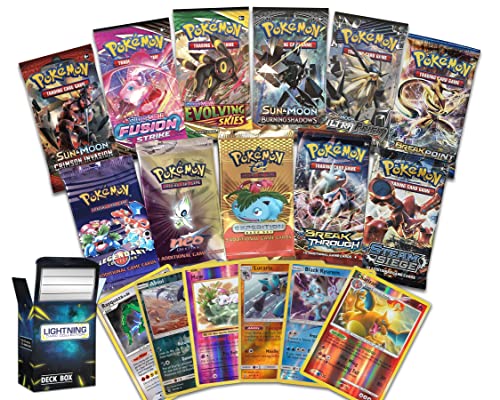 Lightning Card Collection 3 Random Booster Packs with a Bonus Holo Rare Card with a LCC Box That is Compatible with Pokemon Cards