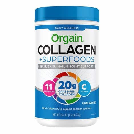 Orgain Collagen +Superfoods with 20 Grams of Grass-Fed Collagen and Vitamin C, Unflavored, 25.6 oz | The Storepaperoomates Retail Market - Fast Affordable Shopping