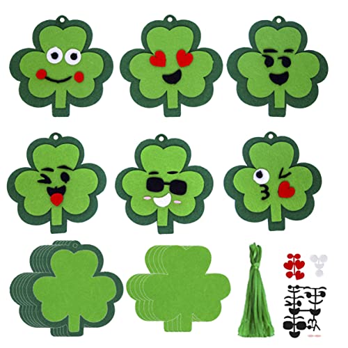6Pcs St Patrick’s Day Felt Shamrocks Ornaments – St. Patrick’s Day Decorations – Shamrocks Clover Baubles Ornaments for Home Tree DIY – Irish Lucky Day Party Hanging Decorations