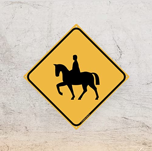 Equestrian Horse Rider Crossing 12″ x 12″ Tin Road Sign Stable Barn Animal Lover Cowboy Western Home Decor | The Storepaperoomates Retail Market - Fast Affordable Shopping