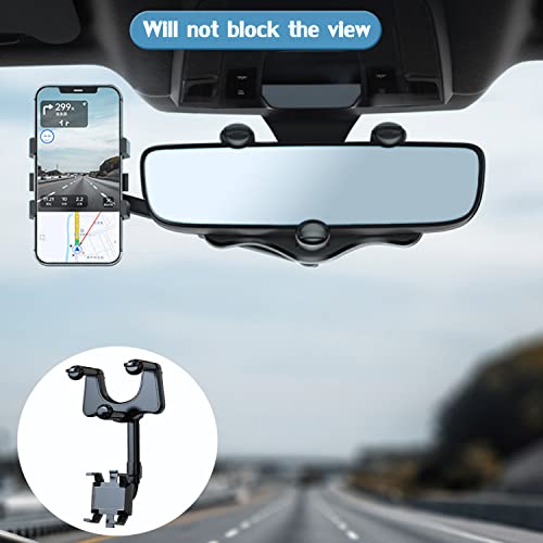 Maikoa 360°Rotatable and Retractable Car Phone Holder,Car Rearview Mirror Bracket,Multifunctional Adjustable Phone Holder,Universal Phone Navigation GPS Holder for All Mobile | The Storepaperoomates Retail Market - Fast Affordable Shopping