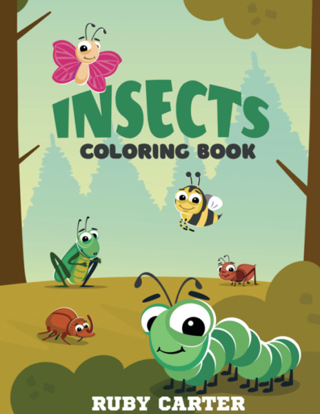 50 Insects Coloring Book With Butterflies Beetles Bugs Bees Ants And More 100 Pages 8.5 x 11 inches Printable
