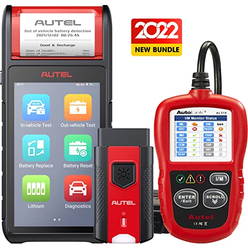 Autel MaxiBas BT608 Battery Tester with Autel AL319, 6V &12V Battery Analysis Tool with All System Diagnostic Scan Tool OBD2 Scanner Upgraded from Autel AL539B/BT508/BT506