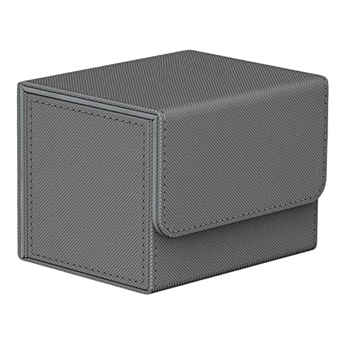 Colcolo Sturdy Card Deck Box ,Holder Storage Organizer ,Holds 100 Card Album Collectible, W/ Magnet Closure Container Game Card for TCG MTG Card , Gray