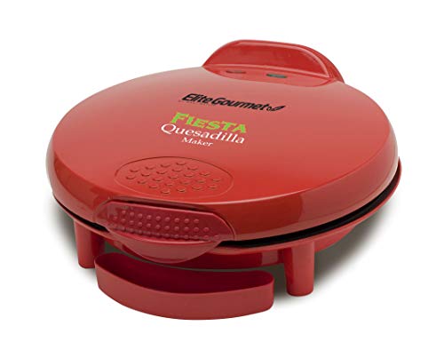 Elite Gourmet EQD-118# Non-Stick Electric, Mexican Taco Tuesday Quesadilla Maker, Easy-Slice 6-Wedge, Grilled Cheese (Red)